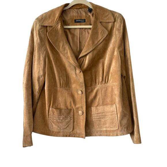 Ideology Woman 1X Tan Suede Blazer Jacket Western Boho Style - Picture 1 of 7